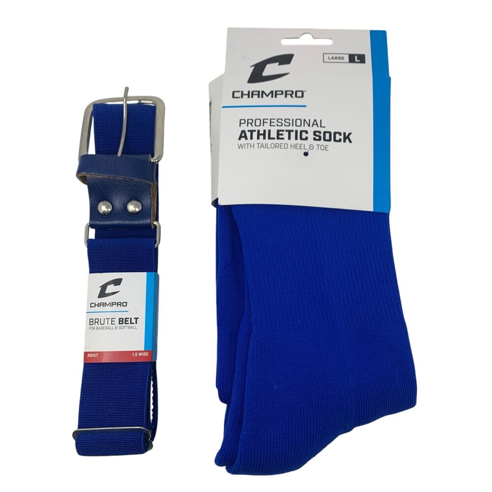 Champro Professional Athletic Socks And Belt Combo Size L
